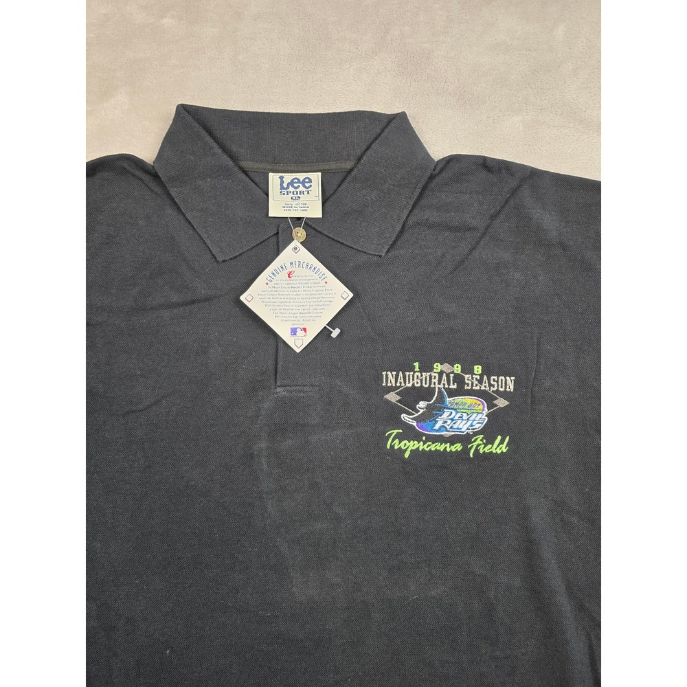 Vintage‎ Lee Sport Polo Shirt Mens XL Tampa Bay Devil Rays Inaugural Season 1998